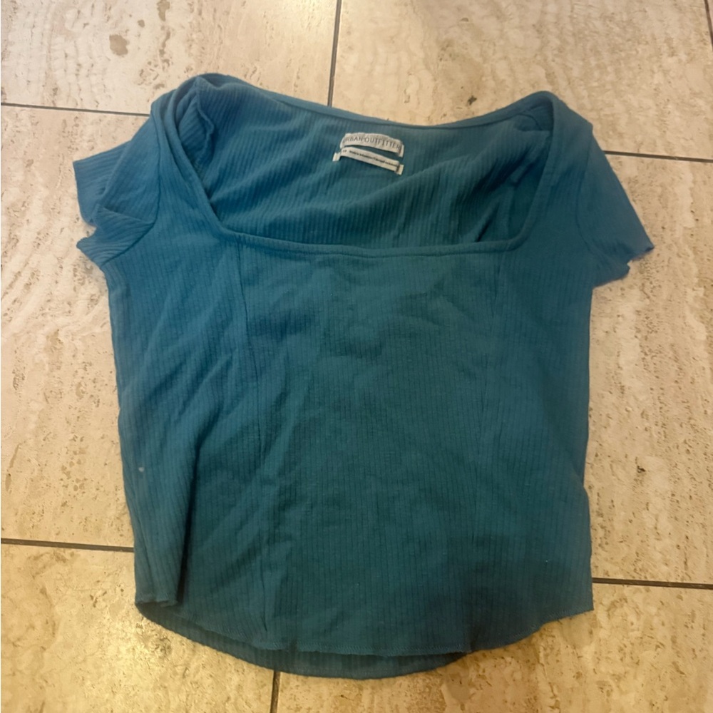 Urban Outfitters Green Fitted Cap Sleeve T-Shirt